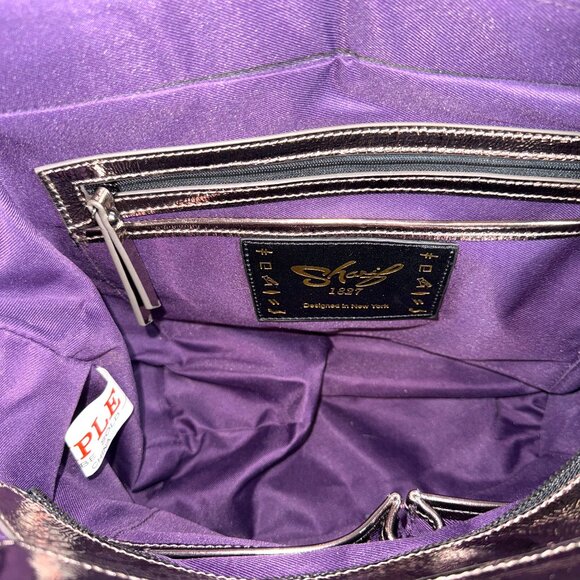 Sharif Leather & Calf Hair On SAMPLE Lion's Gate Satchel Shoulder Bag Like New - Picture 11 of 16